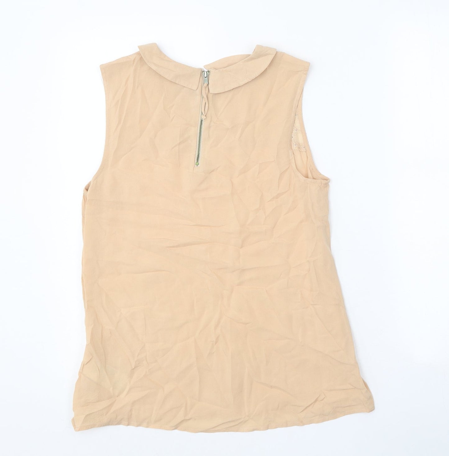 Womens UK Size 10 Oasis Beige Basic Blouse