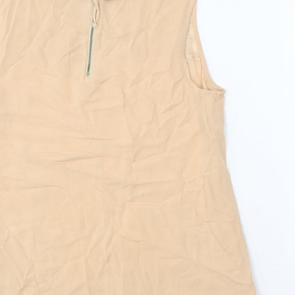 Womens UK Size 10 Oasis Beige Basic Blouse