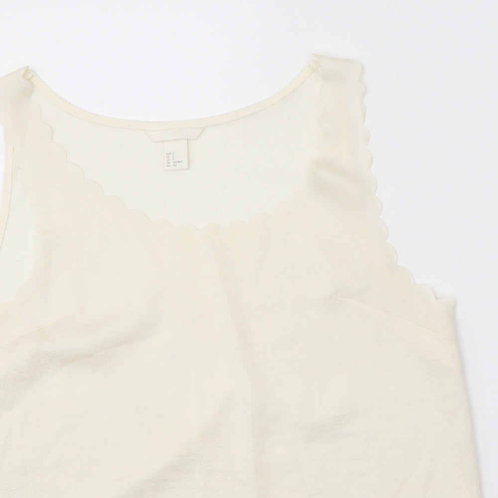 Womens UK Size S H&M White Basic Tank