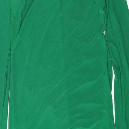 I SAW IT FIRST Womens Green Polyester Bodycon One Size Off the Shoulder Drawstring