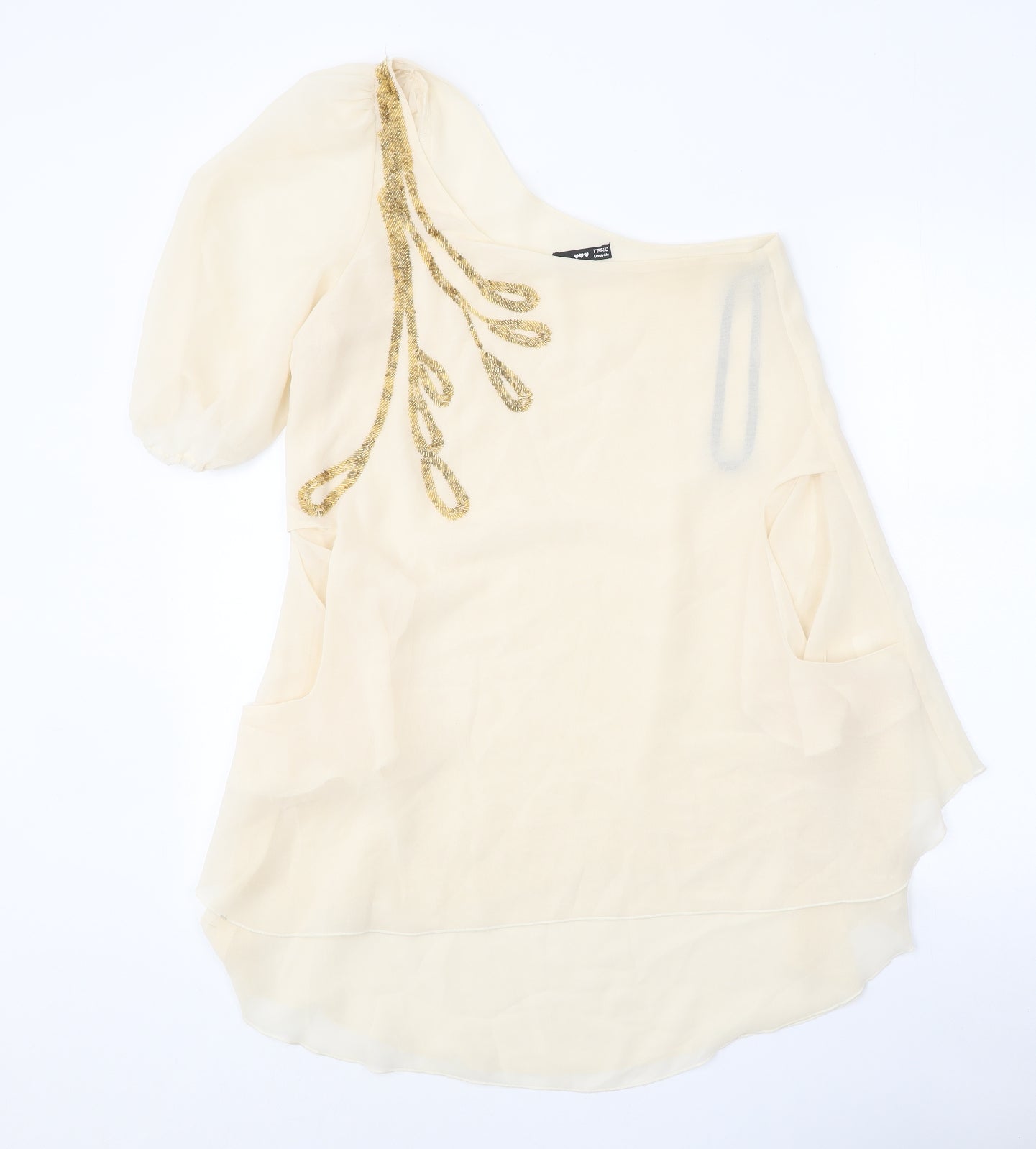 Womens UK Size M TFNC Beige Tunic Blouse