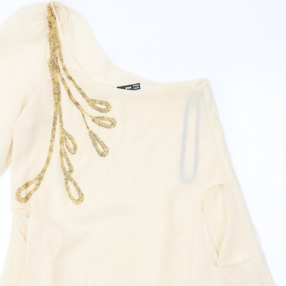 Womens UK Size M TFNC Beige Tunic Blouse