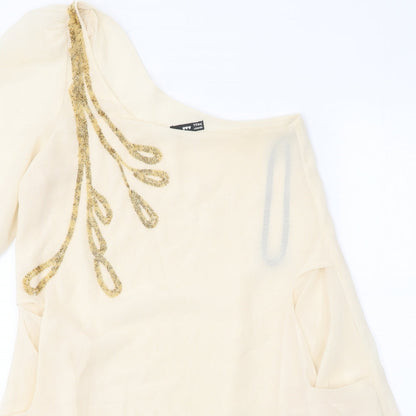 Womens UK Size M TFNC Beige Tunic Blouse