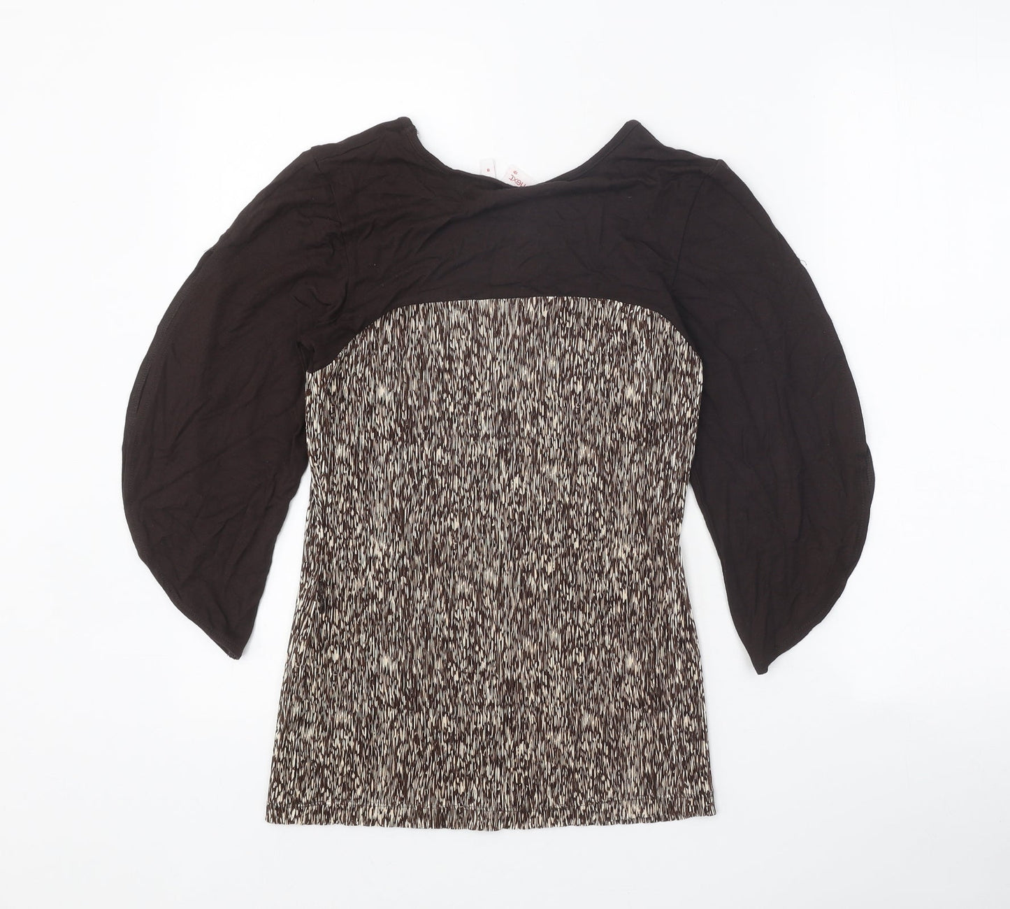 Womens UK Size 8 NEXT Brown Basic Blouse