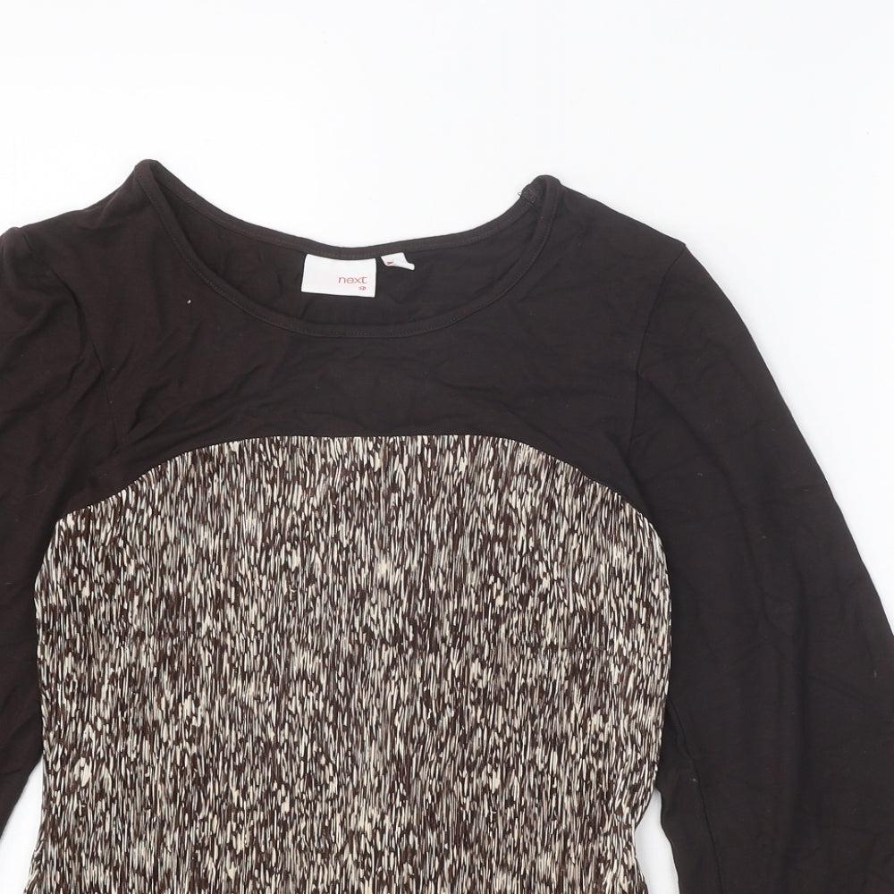Womens UK Size 8 NEXT Brown Basic Blouse