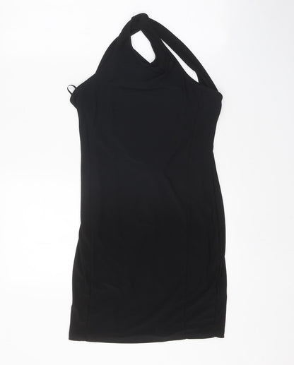 Miss Selfridge Womens Black Polyester Bodycon Size 8 Halter Pullover