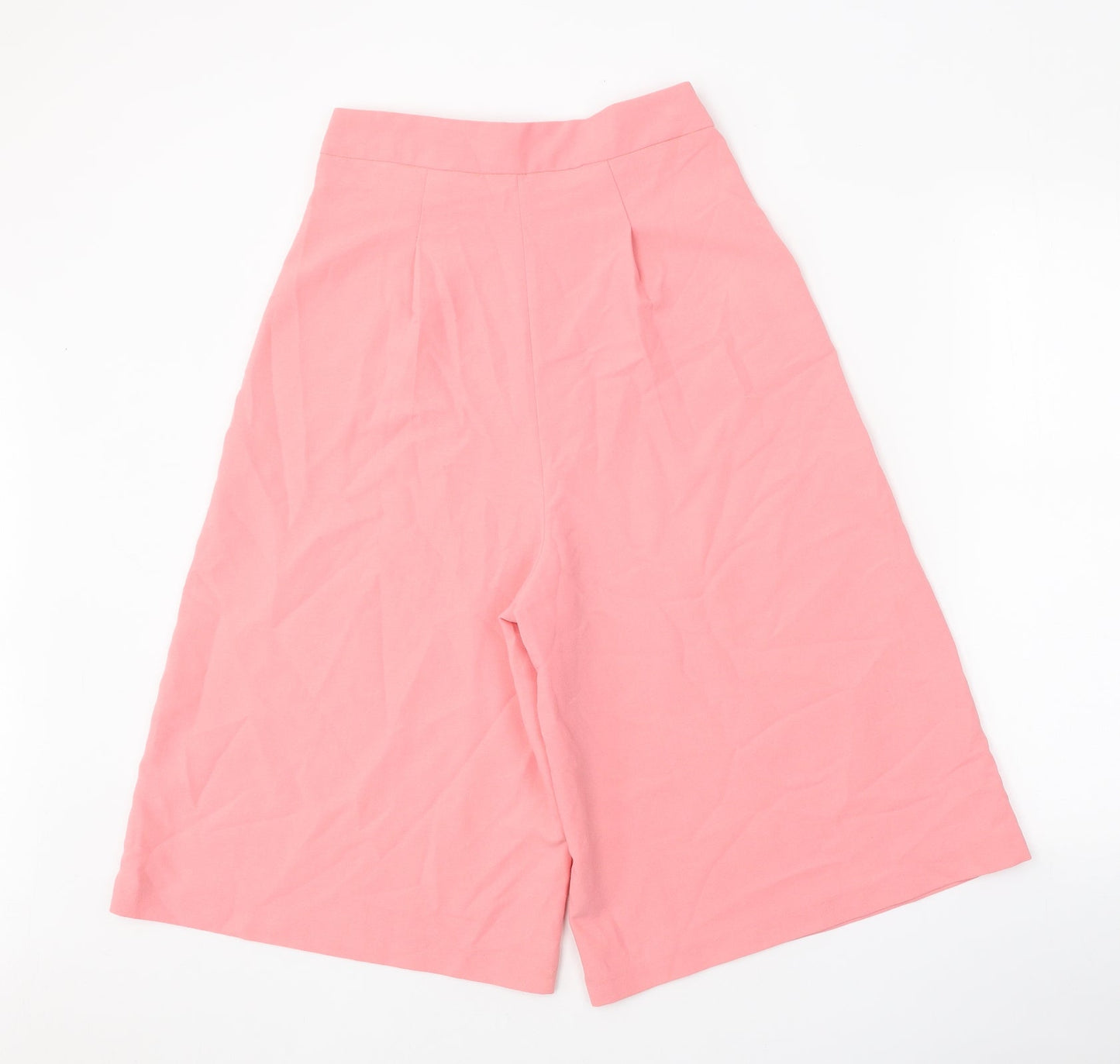 Womens UK Size 8 Boohoo Regular Fit Cropped Pink Trousers