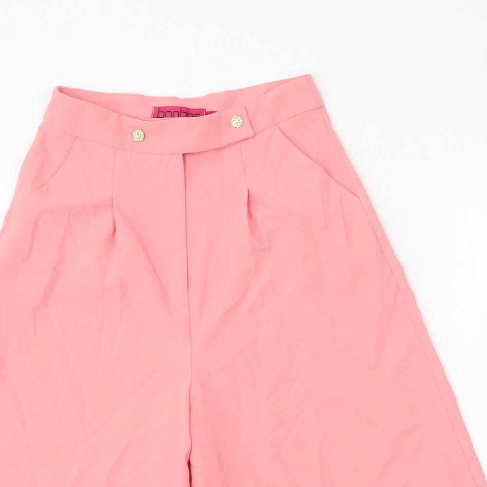 Womens UK Size 8 Boohoo Regular Fit Cropped Pink Trousers