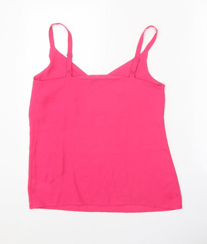 F&F Womens Pink Polyester Basic Tank Size 8 V-Neck