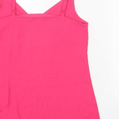 F&F Womens Pink Polyester Basic Tank Size 8 V-Neck