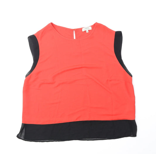 Papaya Womens Orange Polyester Basic Tank Size 18 Round Neck