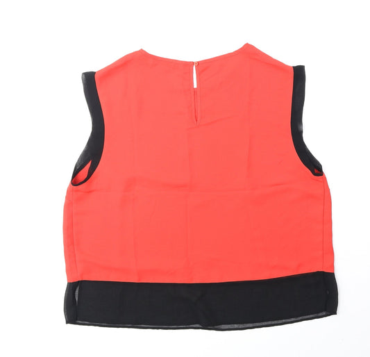 Papaya Womens Orange Polyester Basic Tank Size 18 Round Neck