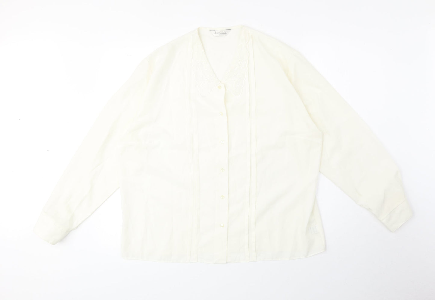Womens UK Size 18 Preworn Ivory Basic Button-Up