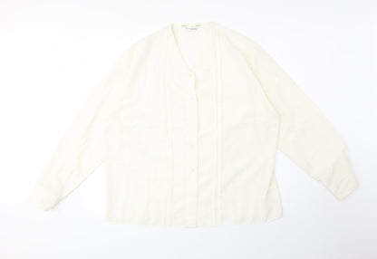 Womens UK Size 18 Preworn Ivory Basic Button-Up