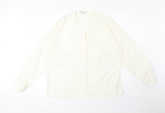 Womens UK Size 18 Preworn Ivory Basic Button-Up