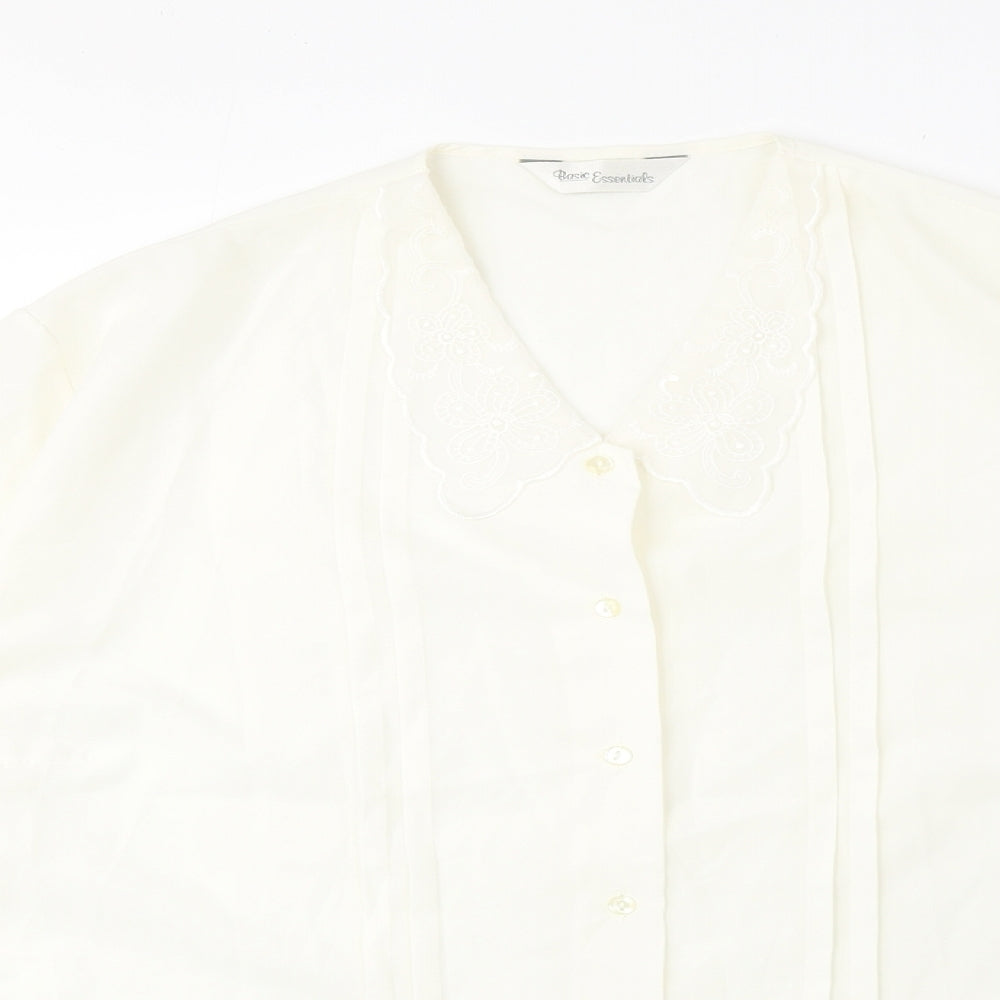 Womens UK Size 18 Preworn Ivory Basic Button-Up