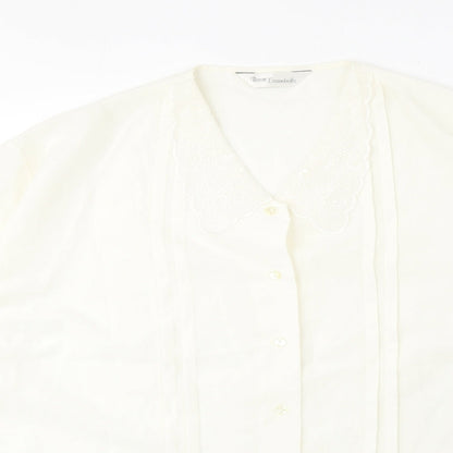 Womens UK Size 18 Preworn Ivory Basic Button-Up