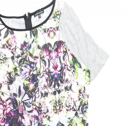 Warehouse Womens Multicoloured Floral Polyester Playsuit One-Piece Size 12 Zip