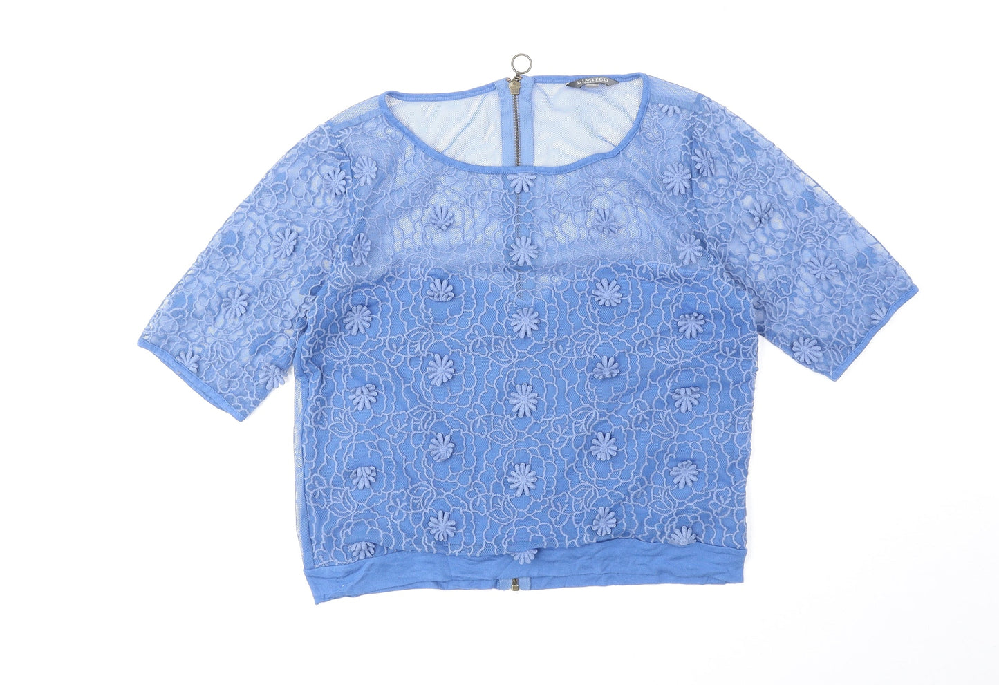 Womens UK Size 12 Limited Edition Blue Basic Blouse