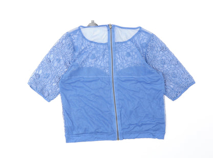 Womens UK Size 12 Limited Edition Blue Basic Blouse