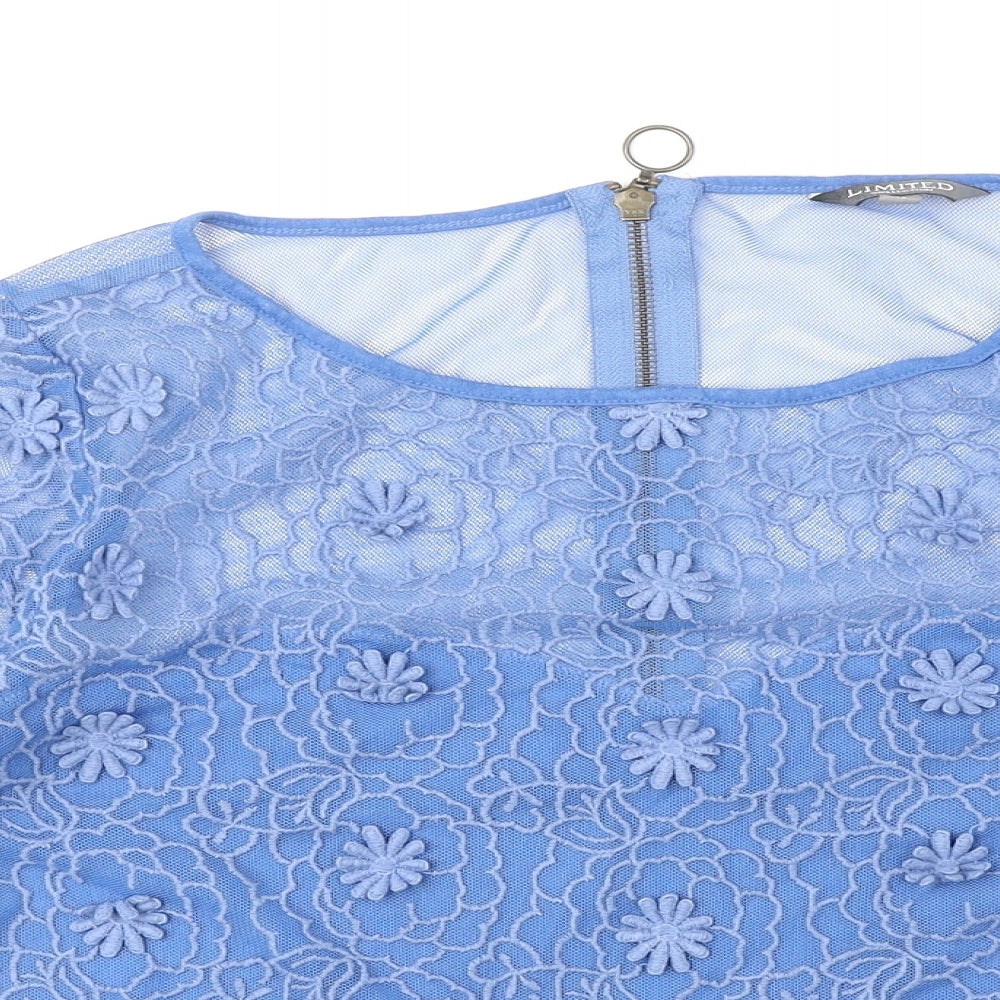 Womens UK Size 12 Limited Edition Blue Basic Blouse