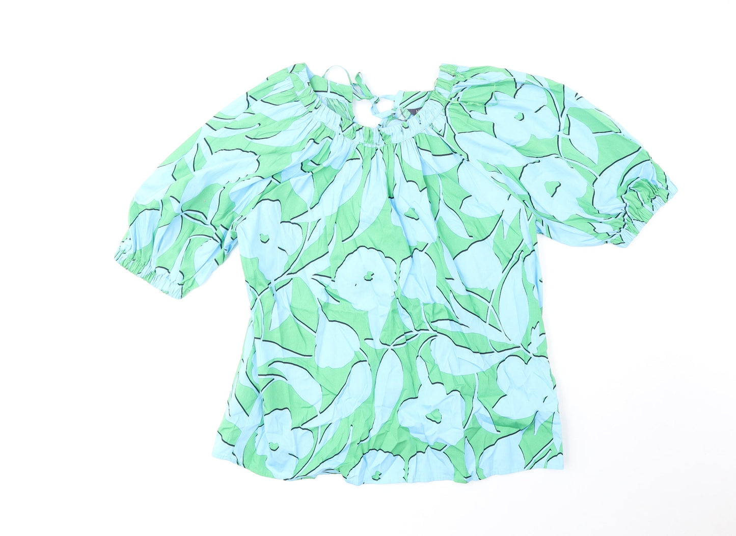 Womens UK Size 6 Marks and Spencer Green Basic Blouse