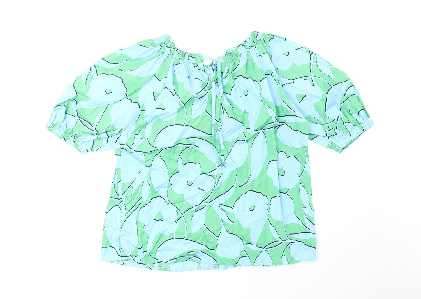 Womens UK Size 6 Marks and Spencer Green Basic Blouse