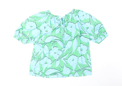 Womens UK Size 6 Marks and Spencer Green Basic Blouse