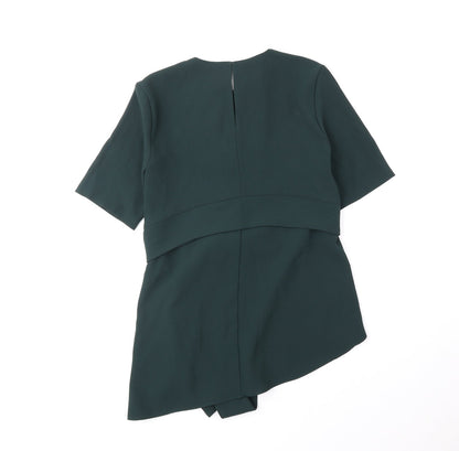 Womens UK Size XS Zara Green Basic Blouse