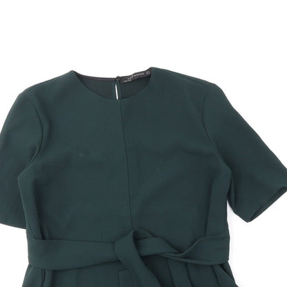 Womens UK Size XS Zara Green Basic Blouse
