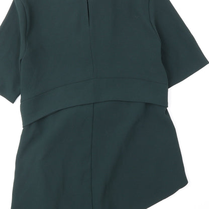 Womens UK Size XS Zara Green Basic Blouse
