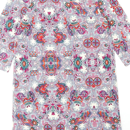 Papaya Womens Multicoloured Geometric Polyester Shift Size 8 Boat Neck Pullover