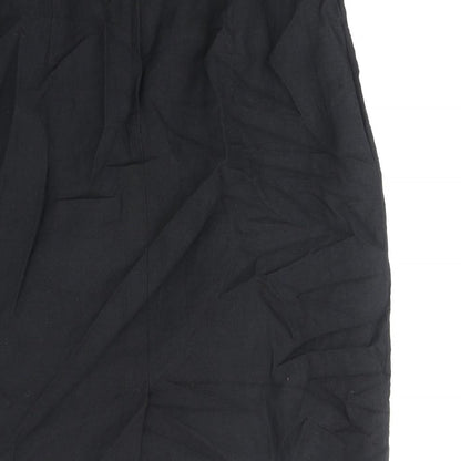 Mondi Womens Black Linen Straight & Pencil Skirt Size 12 Zip