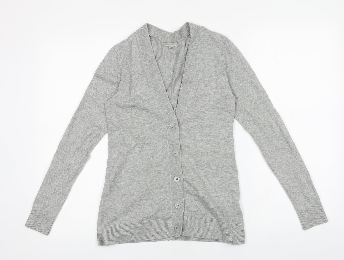 Gap Womens Grey V-Neck Cotton Cardigan Jumper Size 2XS