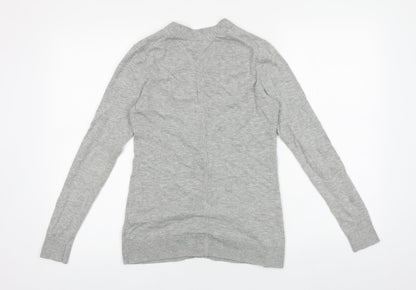 Gap Womens Grey V-Neck Cotton Cardigan Jumper Size 2XS