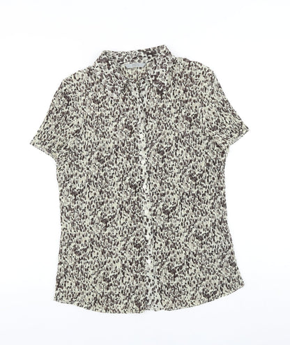 Womens UK Size 16 Marks and Spencer Brown Basic Button-Up