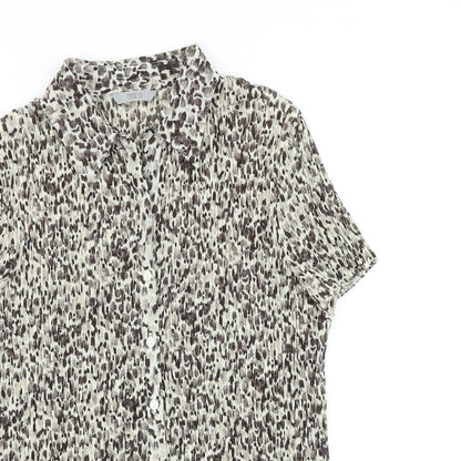 Womens UK Size 16 Marks and Spencer Brown Basic Button-Up