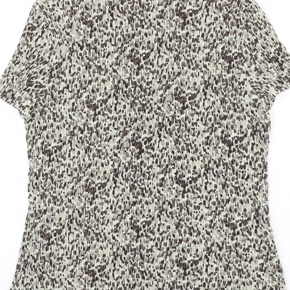 Womens UK Size 16 Marks and Spencer Brown Basic Button-Up