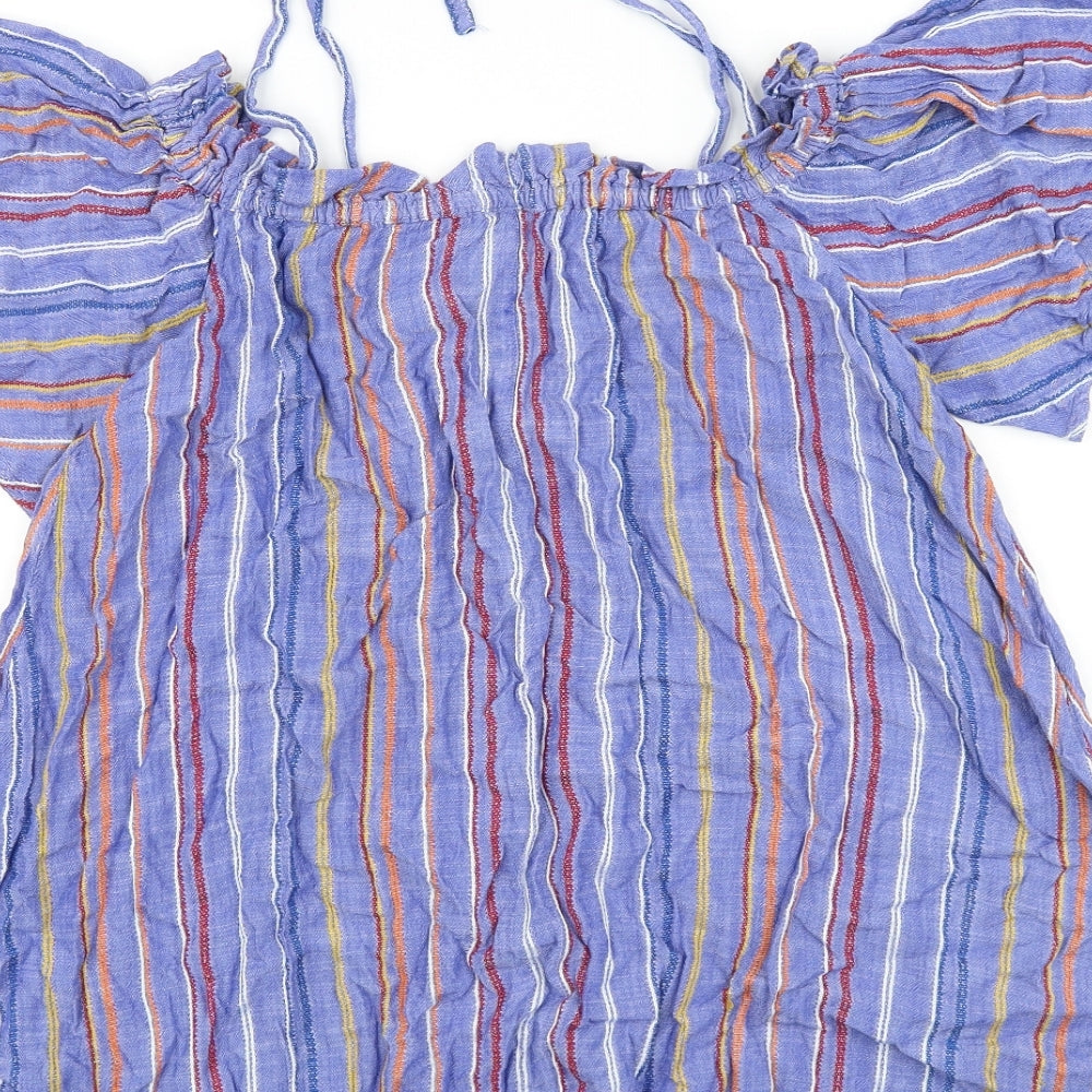 Womens UK Size M River Island Blue Basic Blouse