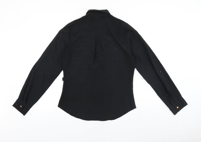 Womens UK Size 8 Marks and Spencer Black Basic Button-Up