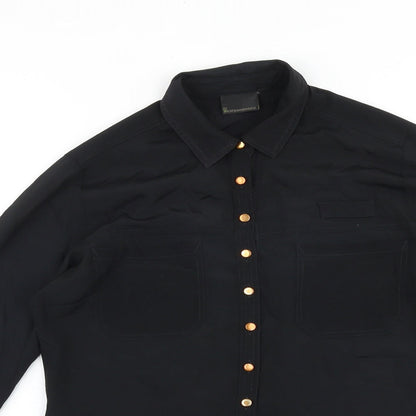 Womens UK Size 8 Marks and Spencer Black Basic Button-Up