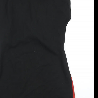 F&F Womens Black Geometric Polyester Shift Size 12 Boat Neck Tie