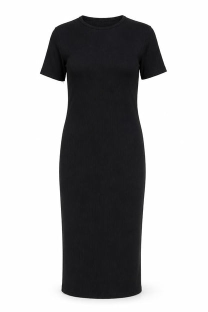 PRETTYLITTLETHING Womens Black Polyester Sheath Size 6 Round Neck Pullover