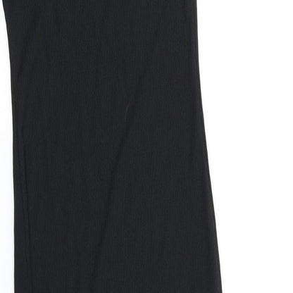 PRETTYLITTLETHING Womens Black Polyester Sheath Size 6 Round Neck Pullover