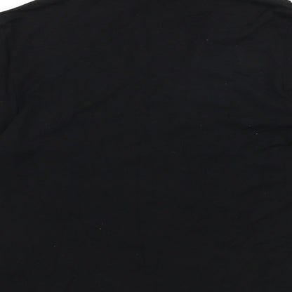 Precis Womens Black 100% Cotton Basic Blouse Size M V-Neck