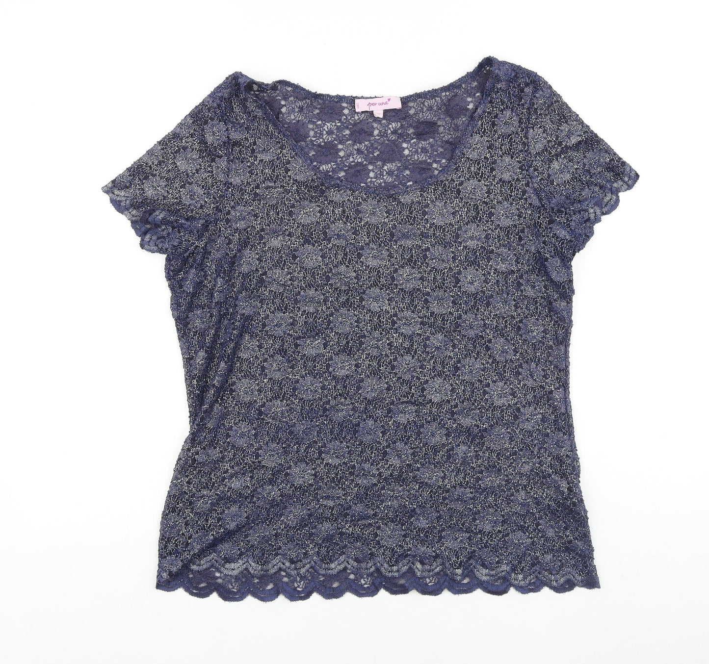 Womens UK Size 14 Marks and Spencer Blue Basic Blouse