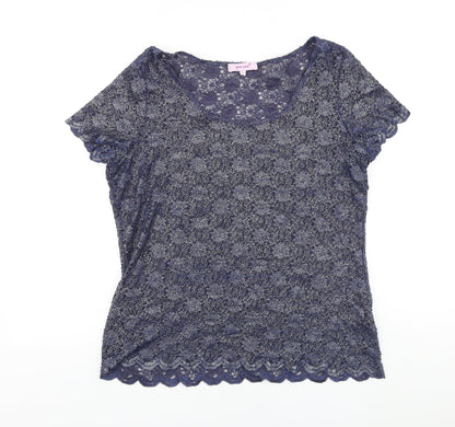 Womens UK Size 14 Marks and Spencer Blue Basic Blouse