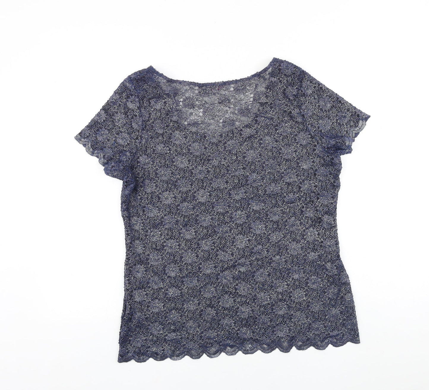 Womens UK Size 14 Marks and Spencer Blue Basic Blouse