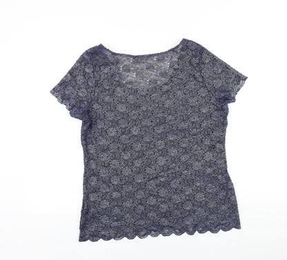 Womens UK Size 14 Marks and Spencer Blue Basic Blouse