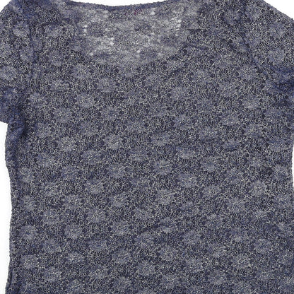 Womens UK Size 14 Marks and Spencer Blue Basic Blouse